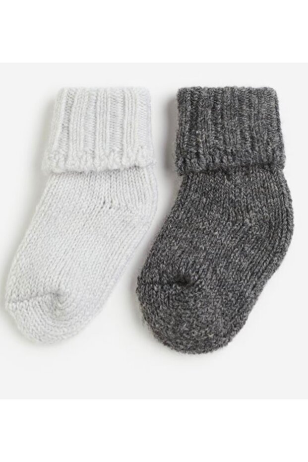 2’li Yünlü Kalın Çorap - 1