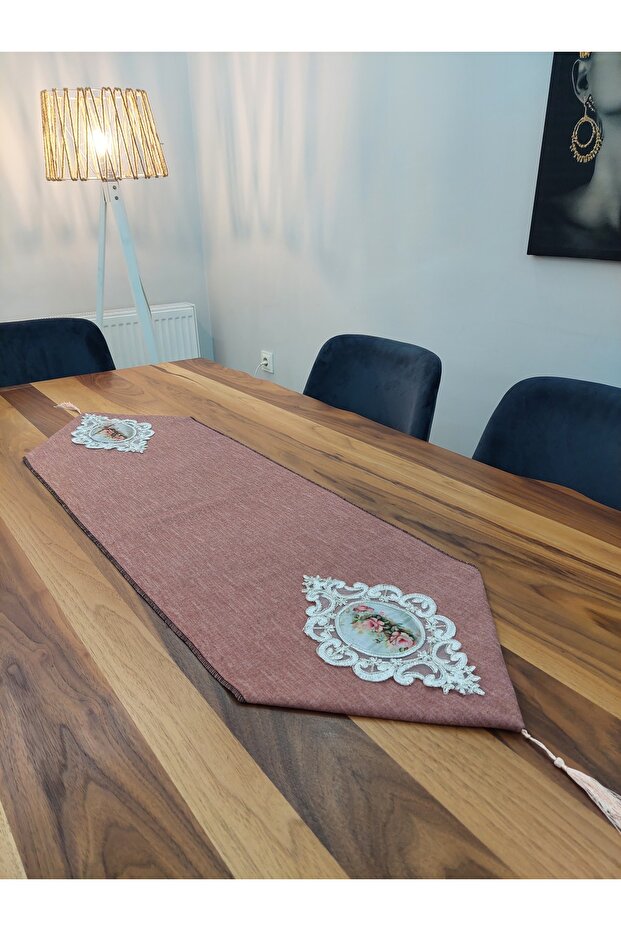 مفرش طاولة، عداء، 110x35 قماش مبطن بتصميم خاص