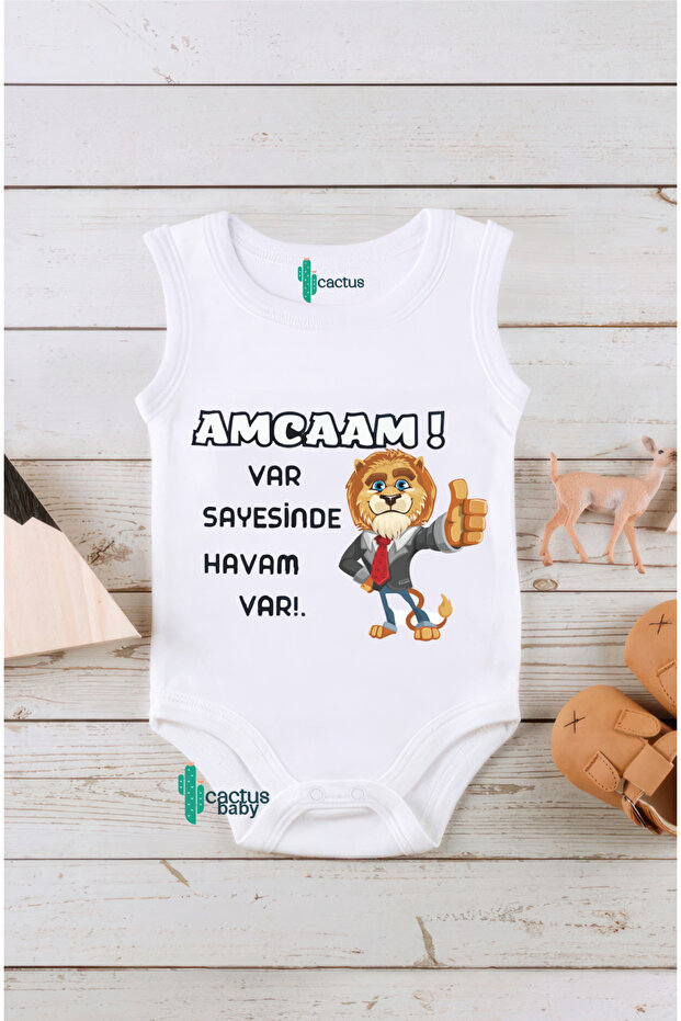 UNCLE WITH MY UNCLE WRITTEN I HAVE A VENTURE IN THE NUMBER PRINTED COTTON Baby Bodysuit