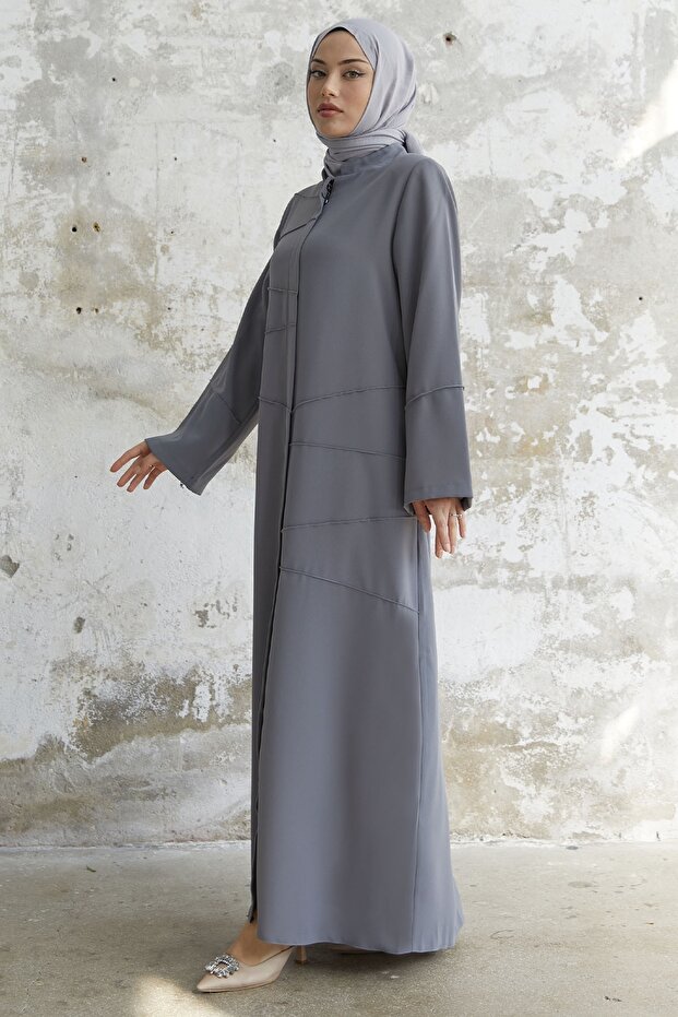 Ivory Piping Pattern Ferace - Gray - 5