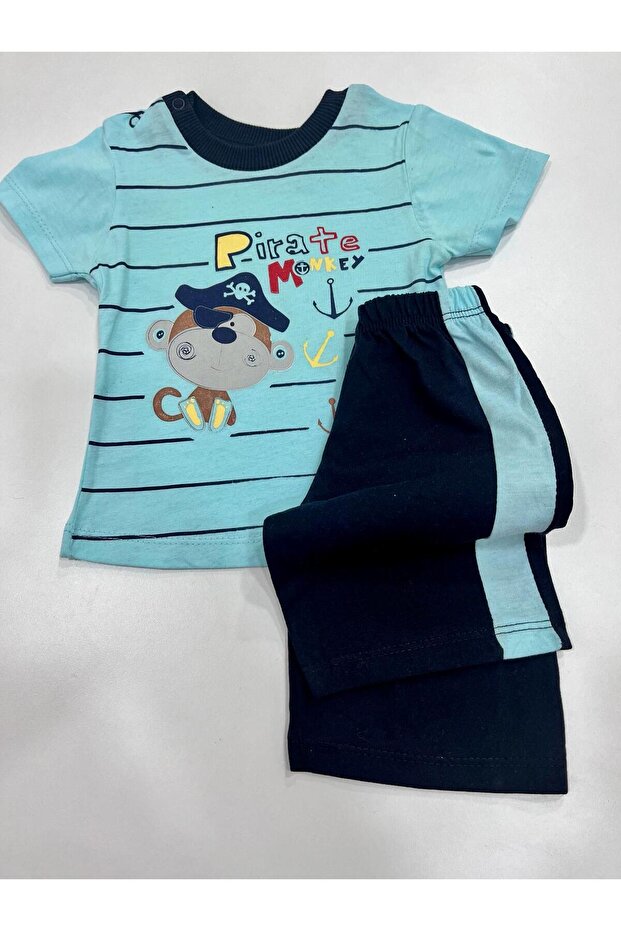 BABY BOY PIRATE SHORTS SET / COMBED COTTON SUMMER SHORTS SET