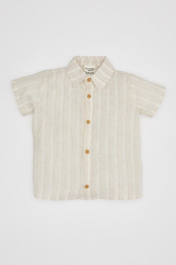 Erkek Bebek 4'lü Takım Çizgili Poplin Gömlek Şort Papyon Pantolon Askısı B8082a524sm - 2