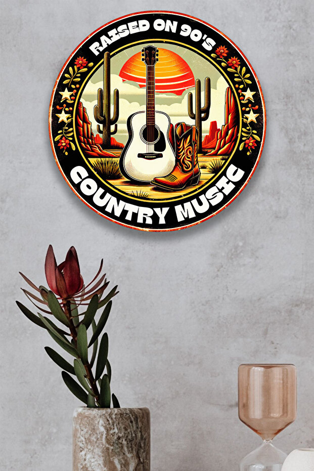 Music, Retro, Rock, Guitar Decorative Mdf Painting Model, Design Music Poster Ornament