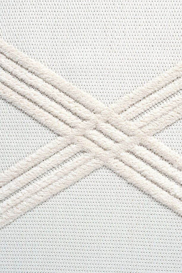 Krem Yumuşak Doku Halı Kilim Yıkanabilir Salon Mutfak Koridor Yolluk Dokuma Makine Halı AYAZ 07 - 3