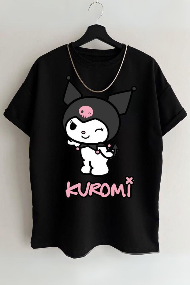 Unisex Kuromi Friend Character Printed Short Sleeve 100% Cotton T-shirt