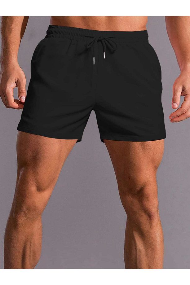 2'li Gri-Siyah Regular Fit Düz Şort - 5