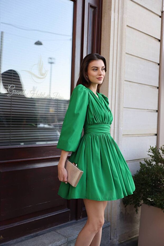 Şifon Mini elbise - 5