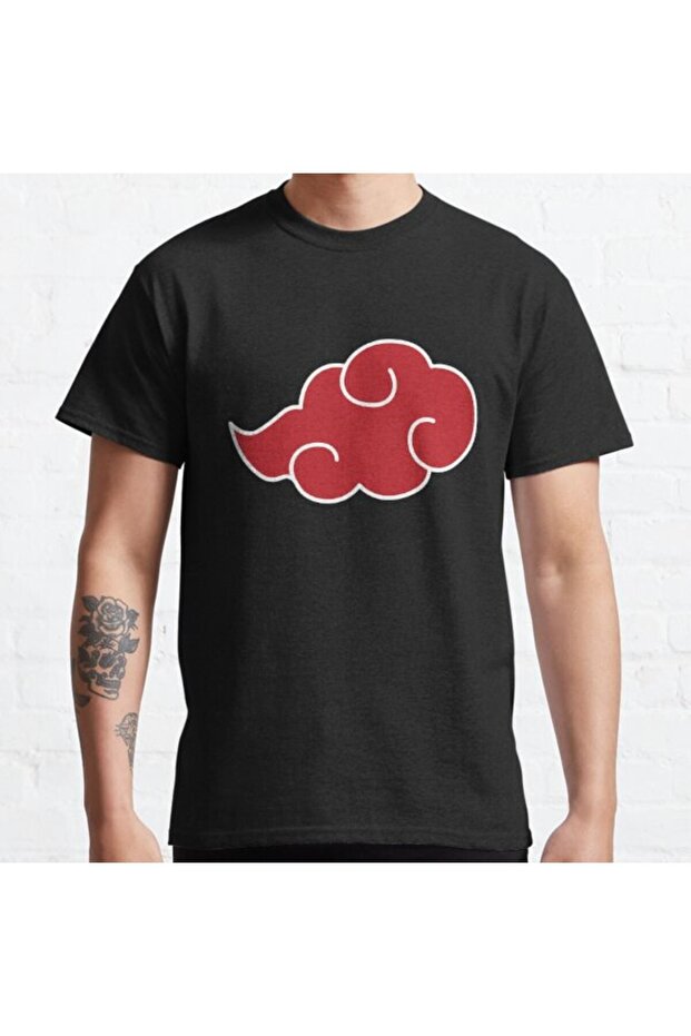 Loose Fit Unisex Naruto Shippuden Akatsuki Cloud Logo Design Printed T-shirt