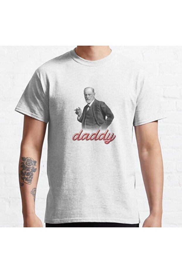 Loose Fit Unisex Sigmund Freud Daddy Psychology Design Printed T-shirt