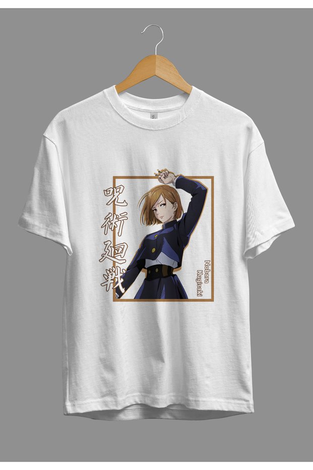 Loose Fit Jujutsu Kaisen Nobara Kugisaki Anime Character Printed Design T-Shirt