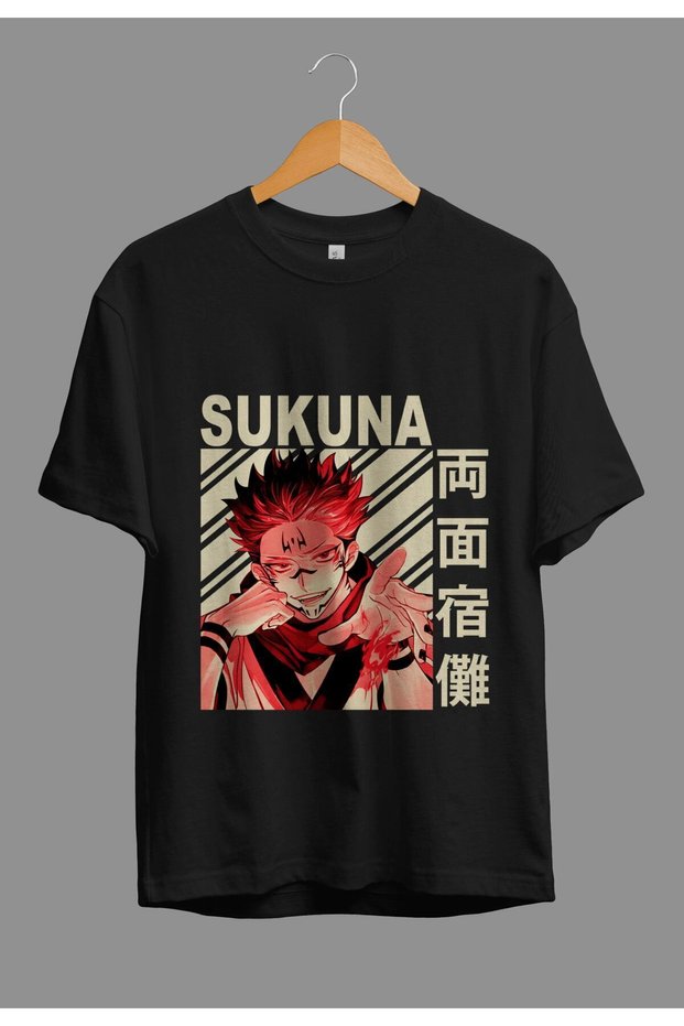 Loose Fit Unisex Jujutsu Kaisen Sukuna Anime Character Printed Design T-Shirt