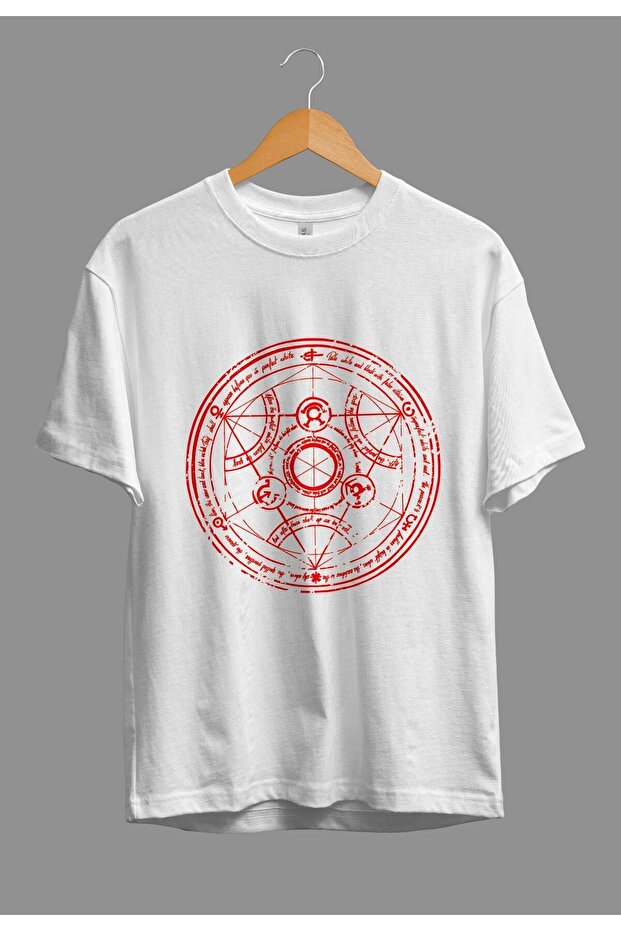 Loose Fit Full Metal Alchemist Transformation Circle Anime Printed Custom Design T-Shirt