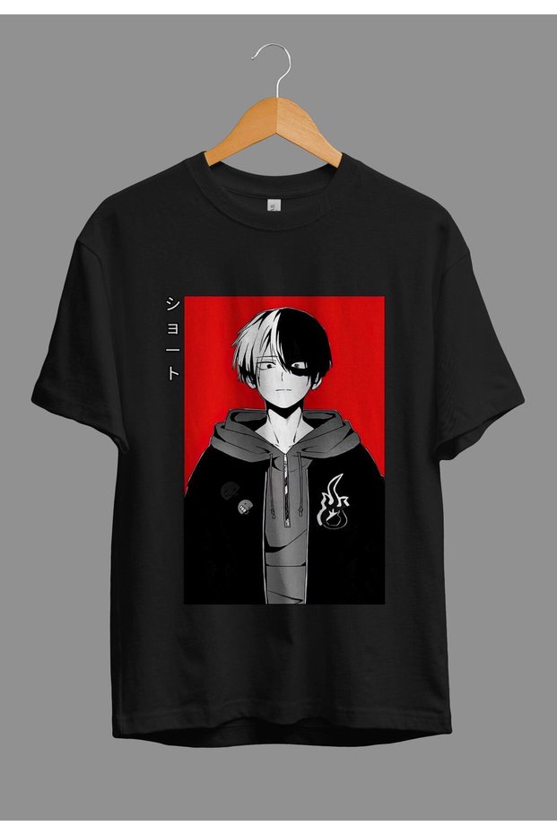 Loose Fit Unisex My Hero Academia Shoto Todoroki Anime Character Printed Custom Design T-Shirt