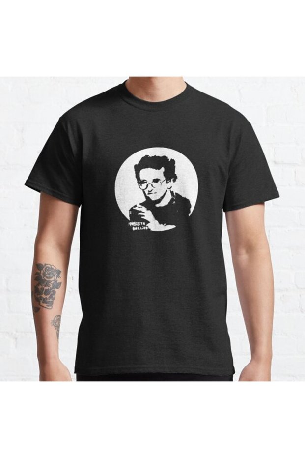 Loose Fit Unisex Roberto Bolano Infrarrealist Xxi Century Writer Design Printed T-shirt