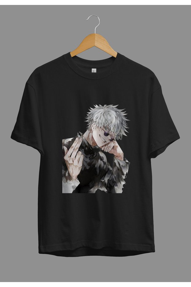 Loose Fit Unisex Jujutsu Kaisen Satoru Gojo (SENSEİ) Anime Character Printed Design T-Shirt