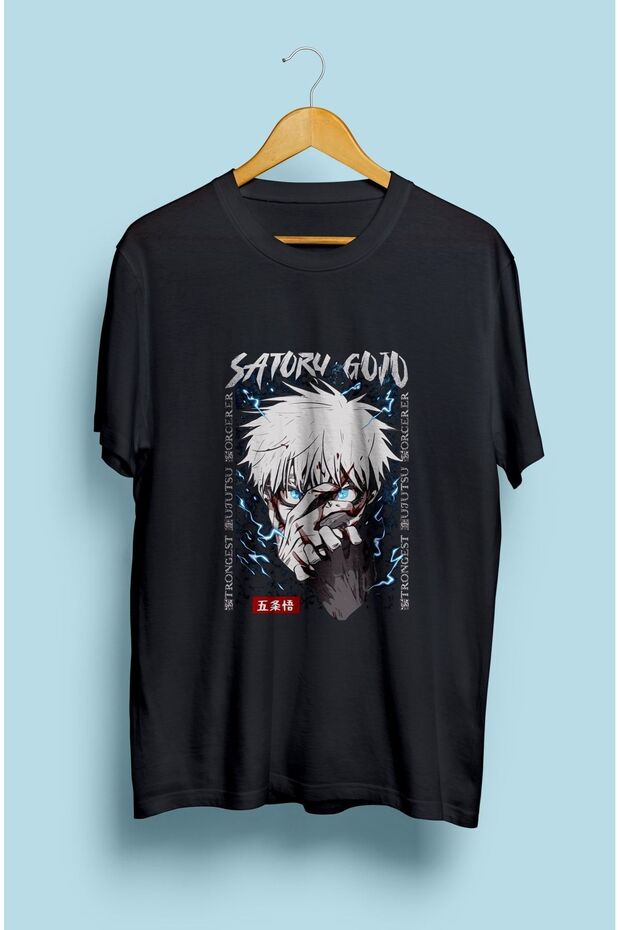 Loose Fit Unisex Jujutsu Kaisen Gojo Satoru Anime Character Printed T-Shirt