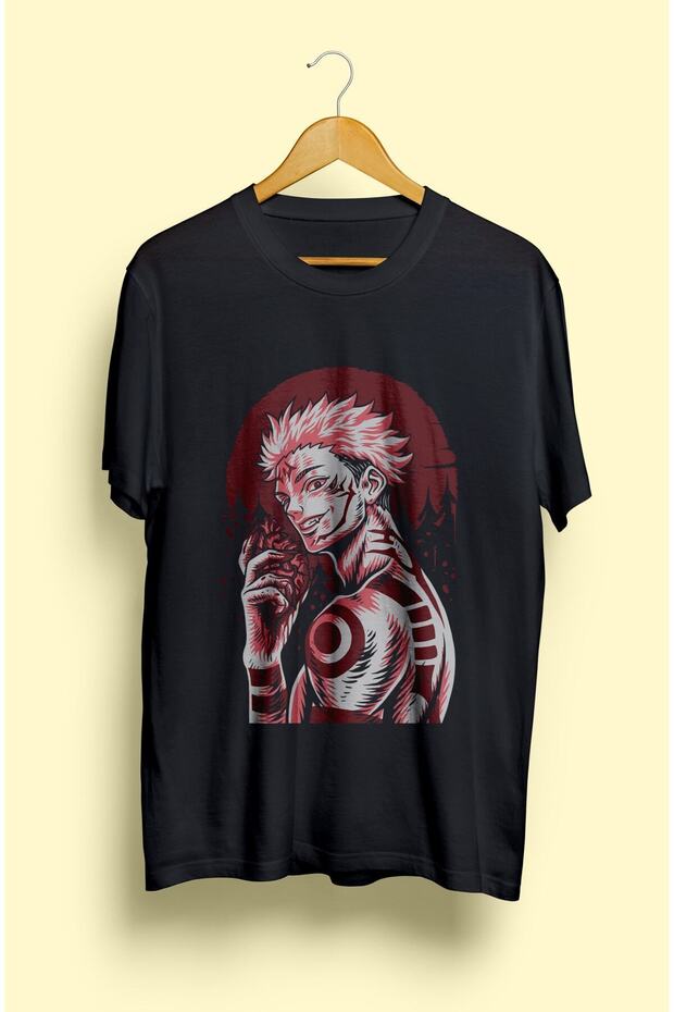 Loose Fit Unisex Ryomen Sukuna Anime Character Design Printed T-Shirt