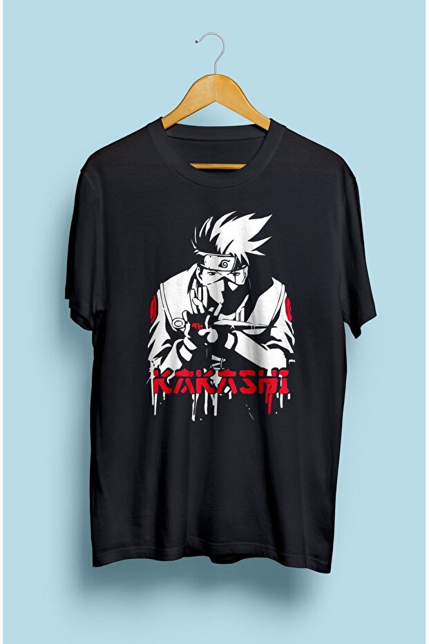 Loose Fit Unisex Hatake Kakashi Naruto Anime Character Design Printed T-Shirt