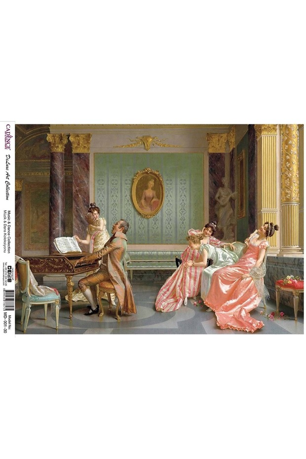 Md 01 مجموعة الموسيقى والرقص ديكوباج نحاسي 30x42