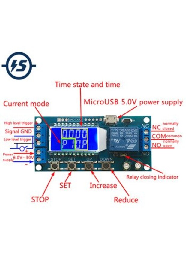 Dijital Lcd Ekran Zaman Geciktirme Röle Modülü Xy-Lj02 - 1