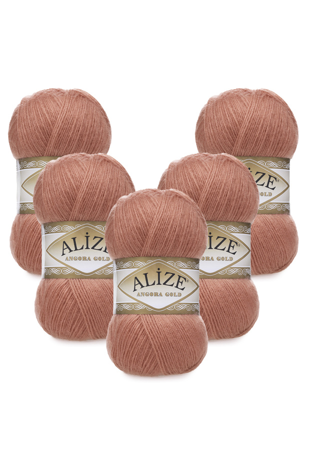 Angora Gold 5-Piece 102 Pale Coral Hand Knitting Yarn