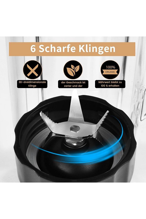 Yüksek Performanslı Blender: 1,8 litrelik cam kapasitesiyle Smoothie mikseri, 3 program - 5
