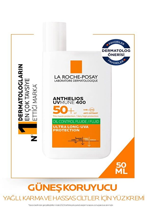 La Roche Posay Anthelios Uvmune 400 - SPF 50+ 50ml Sunscreen - Oil Control Fluid
