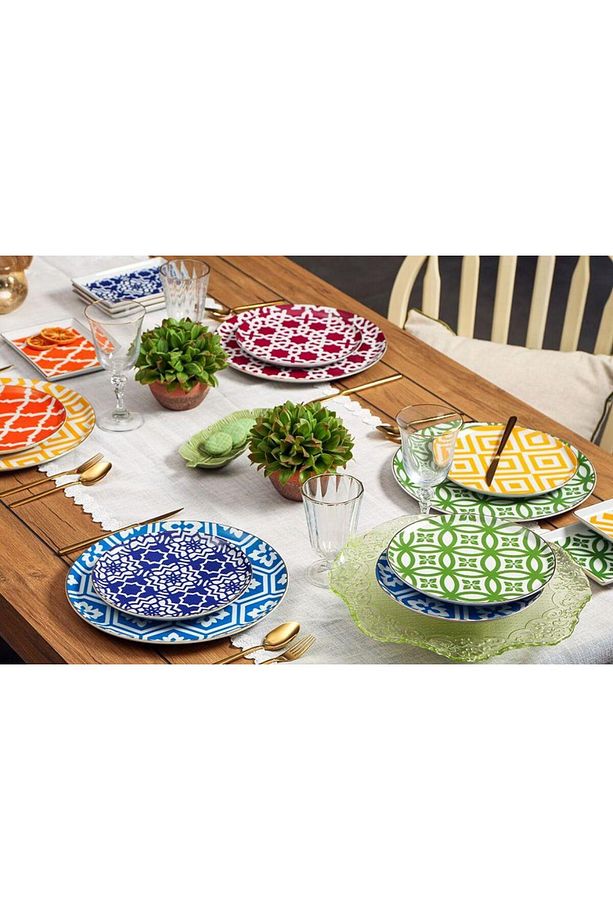 Morocco 18 Parça 6 Kişilik I?kram Ve Kahvaltı Takımı 04a P02 1276 - 1