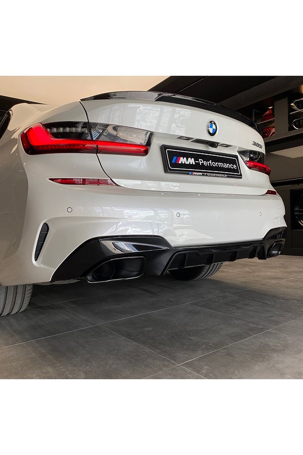 Bmw Yeni 3 Serisi G20 ///M 3.40i Arka Difüzör - Siyah Egzoz Ucu - 2