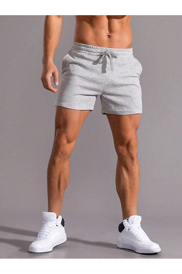 2'li Gri-Siyah Regular Fit Düz Şort - 2