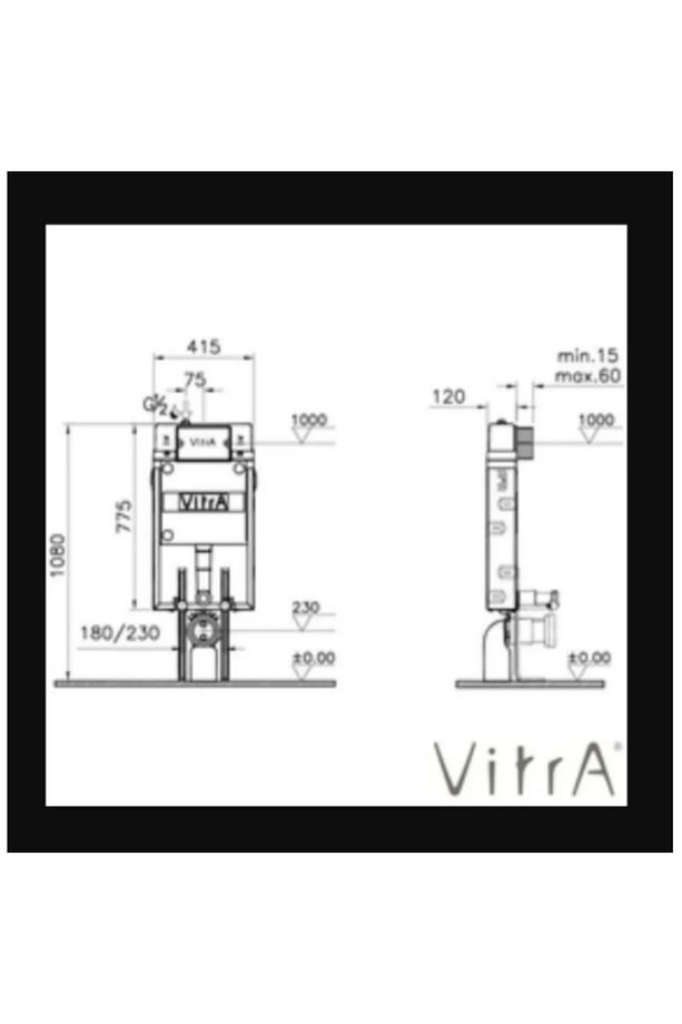 Gömme Rezervuar 12 cm - İnce Metal Ayaklı , 2.5/4 Lt Yıkama + Sirius Kumanda Paneli Seti - 4