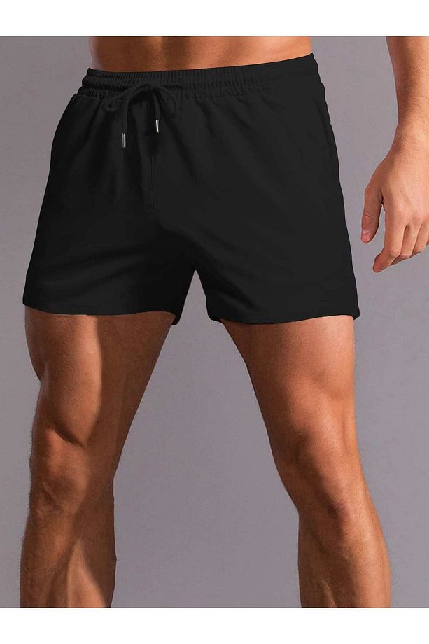 2'li Gri-Siyah Regular Fit Düz Şort - 3
