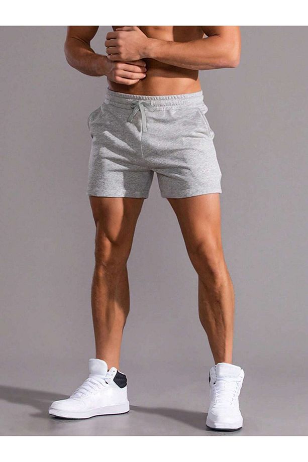 2'li Gri-Siyah Regular Fit Düz Şort - 4