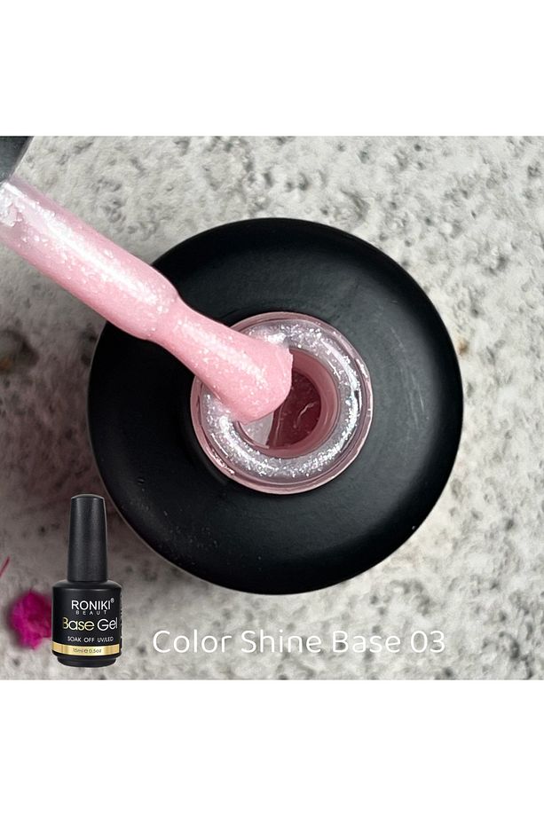 Rubber Color Base Shine / Renkli Simli Base 15ml 03 - 2