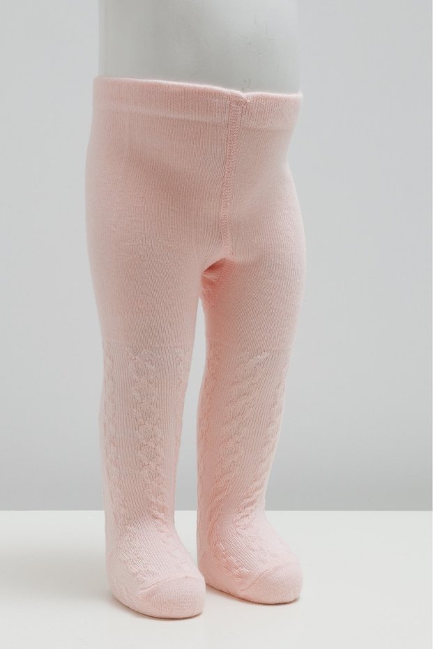 Girl Patterned Pink Seasonal Thick Pantyhose (6-12 MONTHS)