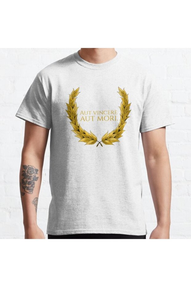 Loose Fit Unisex Aut Vincere Aut MoriAncient Rome Latin Motto Design Printed T-shirt