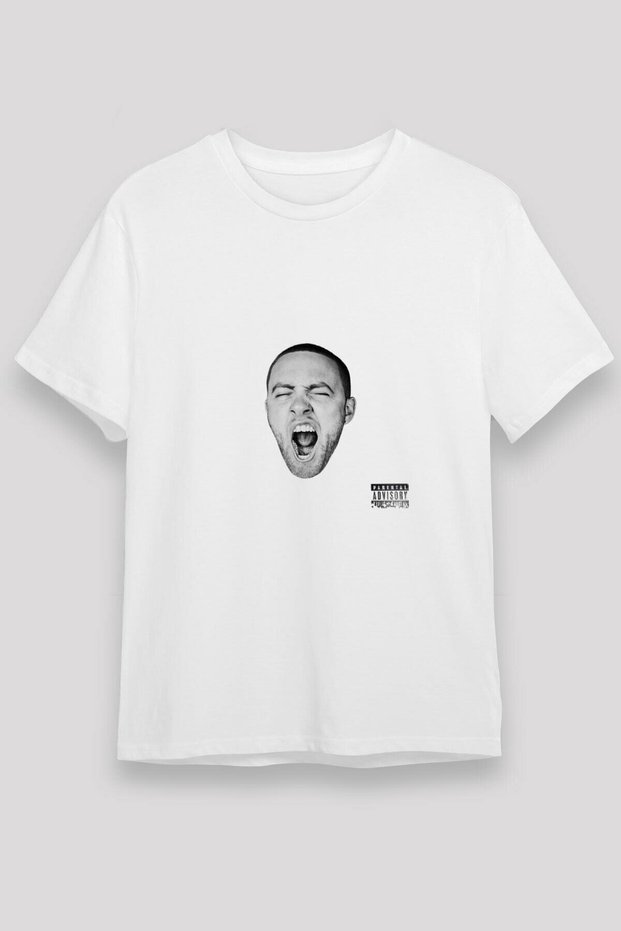 Unisex Loose Fit Mac Miller Printed White T-Shirt