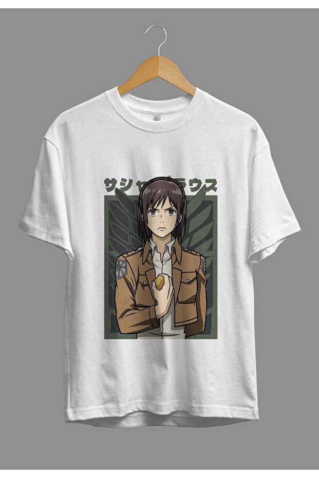 Loose Fit Attack On Titan Sasha Braus Anime Character Printed Design T-Shirt