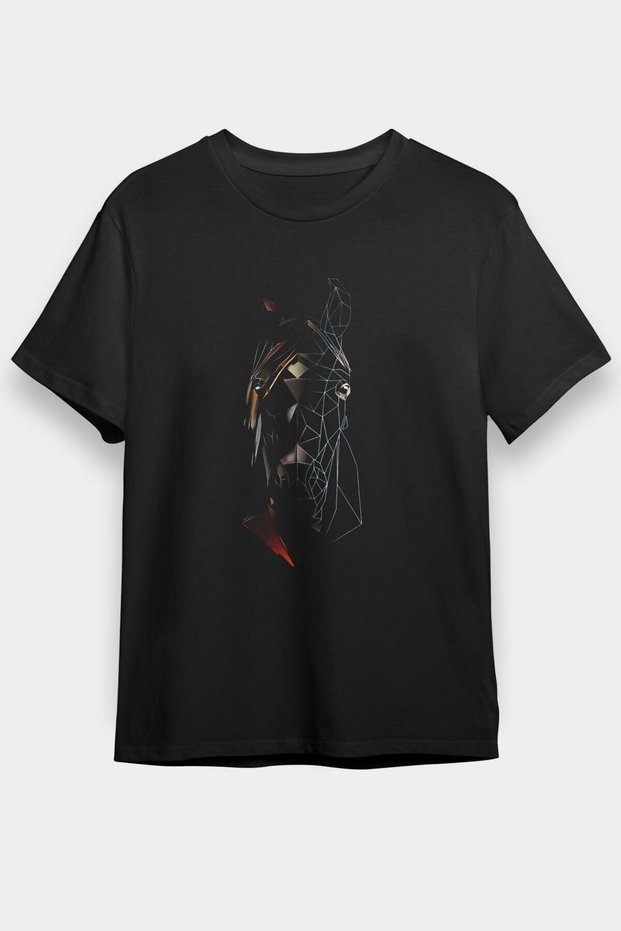 Unisex Loose Fit Horse Black T-Shirt T-shirt - T-Shirt Factory