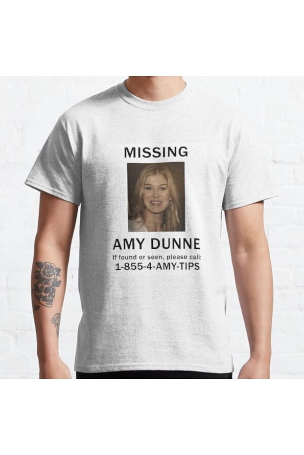 Oversize Unisex Amy Dunne Missing Poster Design Printed T-shirt