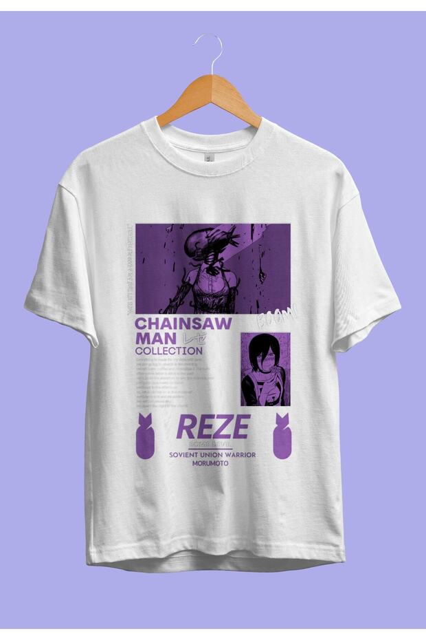 Loose Fit Chainsaw Man Reze Custom Design Anime T-Shirt