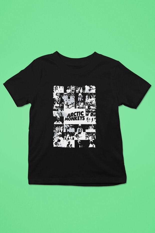 Unisex Loose Fit Arctic Monkeys Printed Black T-Shirt