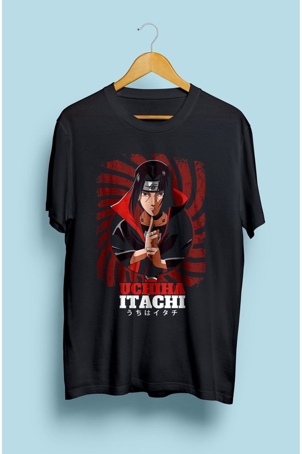 Loose Fit Unisex Uchiha Itachi Naruto Anime Character Design Printed T-Shirt