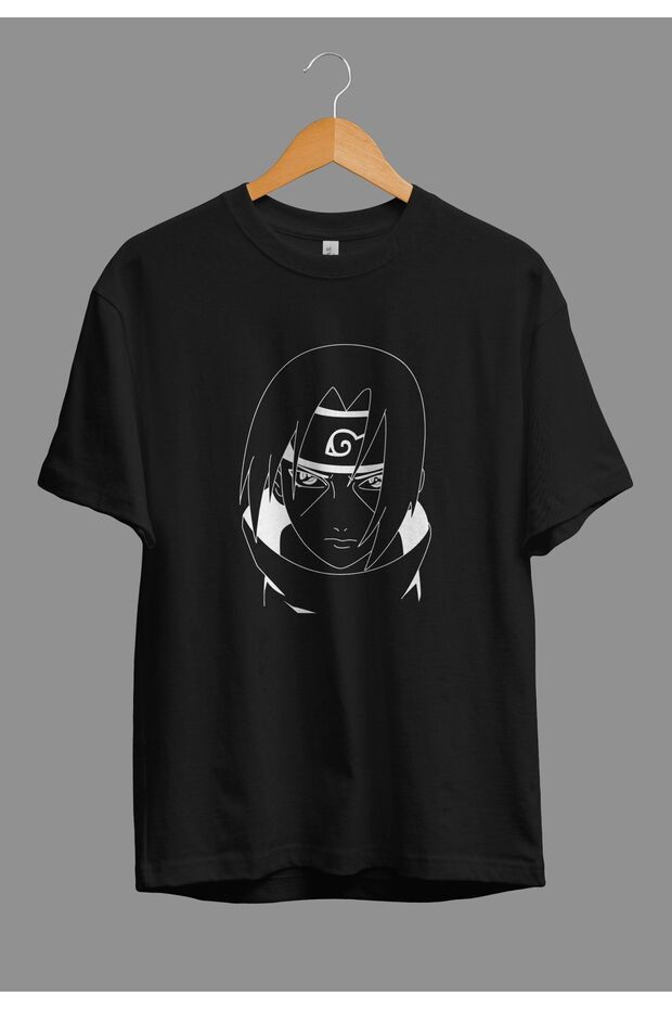 Loose Fit Unisex Uchiha Itachi Naruto Anime Character Design Printed T-Shirt