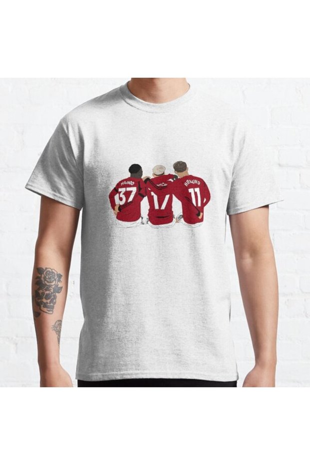 Loose Fit Unisex Kobbie Mainoo Alejandro Garnacho Rasmus Hojlund United Design Printed T-shirt