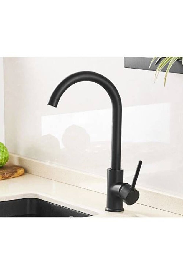 Black Stick Handle Kitchen Sink Faucet