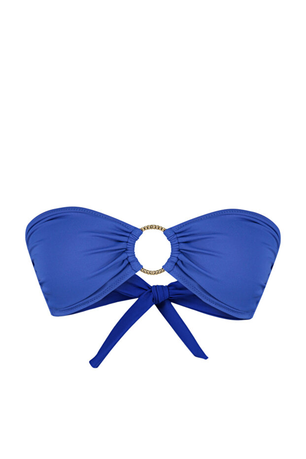 Saks Aksesuarlı Straplez Kaplı Bikini Üstü TBESS22BU00001 - 8