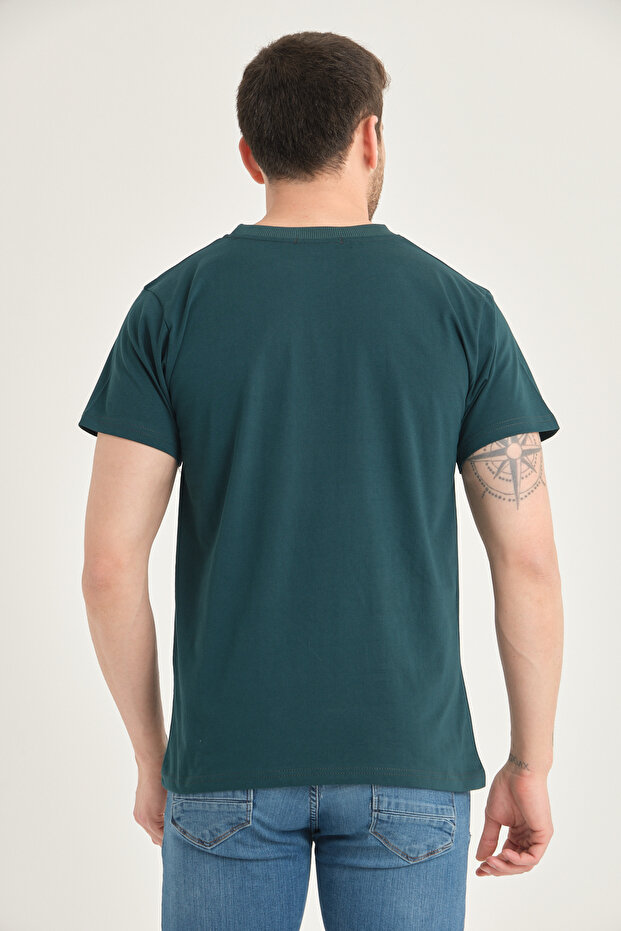 Men's 100% Cotton Standard Fit Solid Color Basic T-Shirt with Easy to Wrinkle Fabric Feature - 4