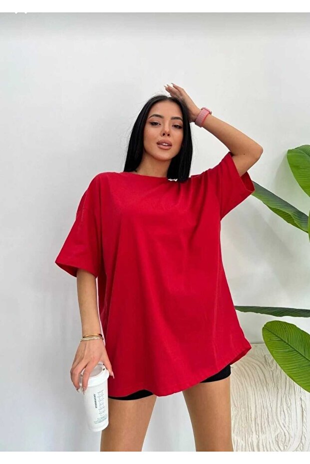 Μπλουζάκι Calipso Oversize Unisex Basic Red - 4