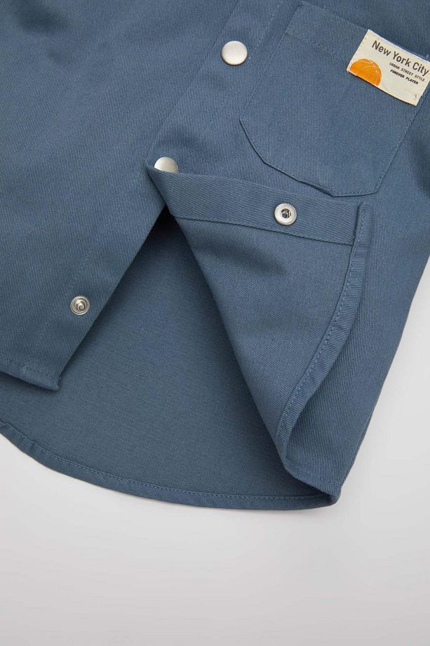 Erkek Bebek Gabardin Uzun Kollu Kapüşonlu Gömlek C2316A524SP - 4